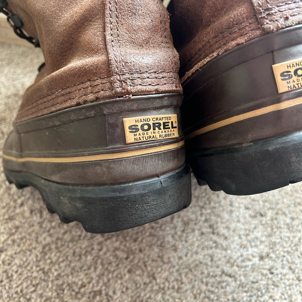 Sorel Boots Men's 11 Maverick Brown Leather Winter Waterproof Tall Duck Lace Up - Picture 10 of 14